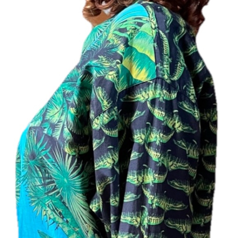 VERSACE  for H&M 2011 Collectible MIAMI Tropical Status Print SHIRT Medium EUC - Picture 13 of 16